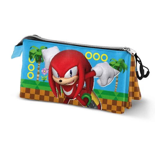 Sonic The Hedgehog - SEGA Knuckles Run-Estuche Portatodo Triple, Multicolor