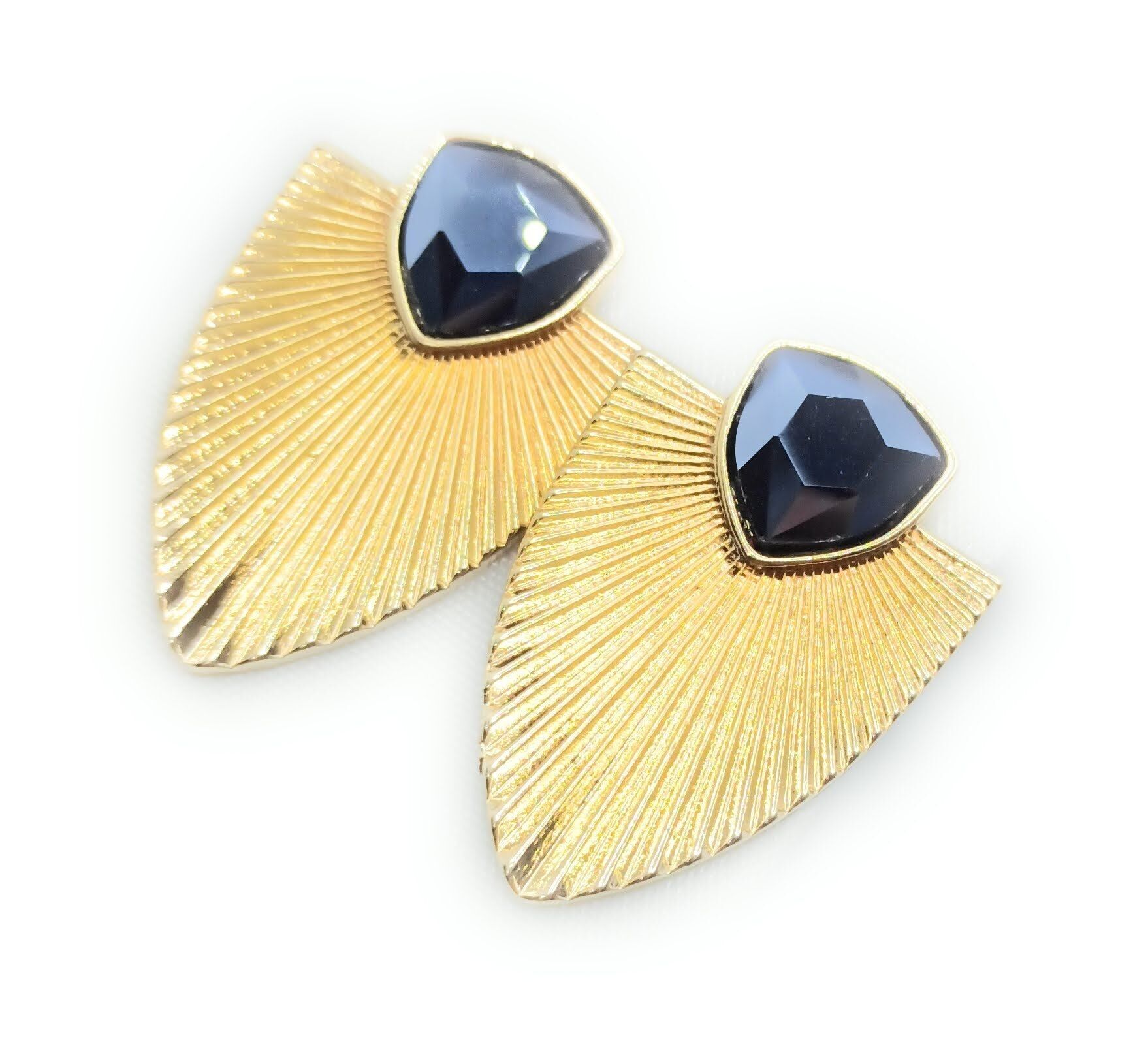 Orecchini Lunghi Dorati Raggi Blu Notte