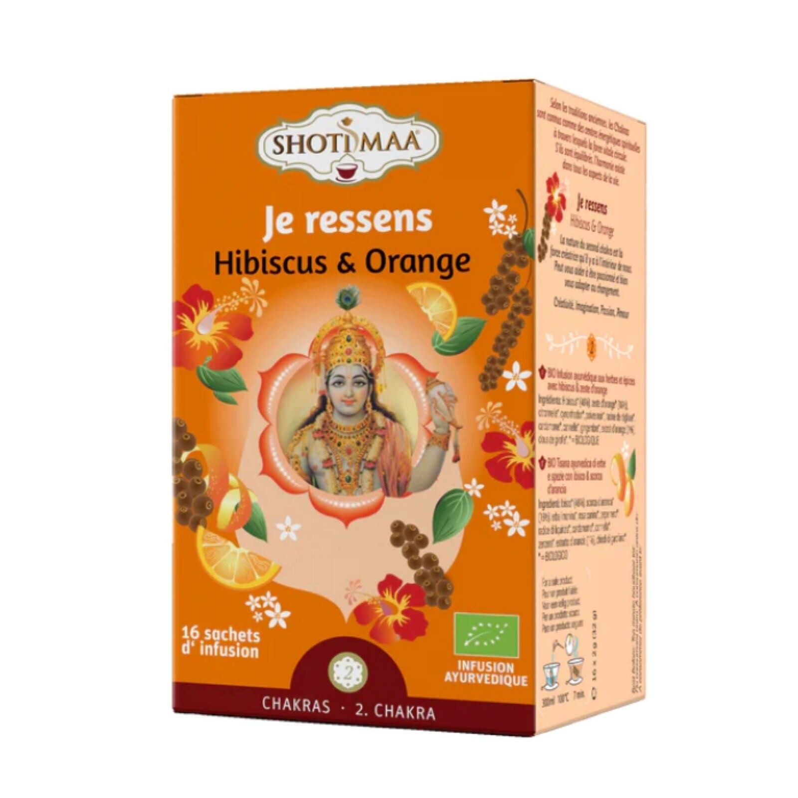 Gamma Chakra di tisane biologiche Je Ressens - Sapori speziati e piccanti - Risveglia i sensi - Ispira creatività, immaginazione e passione