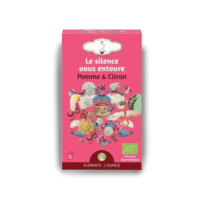 Organic Herbal Tea Silence Surrounds You – Soothing and Refreshing Well-Being Infusions - Honeybush, Apple and Lemon - Ideal for Evenings