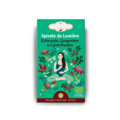 Organic Herbal Tea Spiral of Light – Harmonious Revitalizing Infusions Ginger and Rosehip.- Caffeine-free tea - High quality ingredients