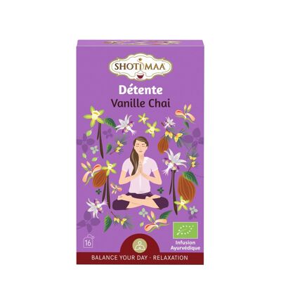 Té de Hierbas Relajante Bio - Infusiones Naturales Chai Vainilla Ideal para Noche con aromas cautivadores - Sabor dulce y cremoso - Sin cafeína