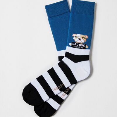 BeBadDog Blue - 100% Organic Cotton Socks