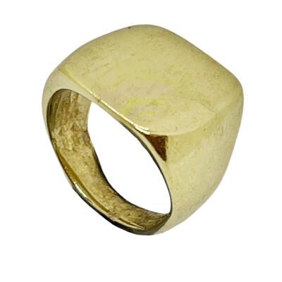 Anillo Sello rectangular "Gloria Mago" dorado T15
