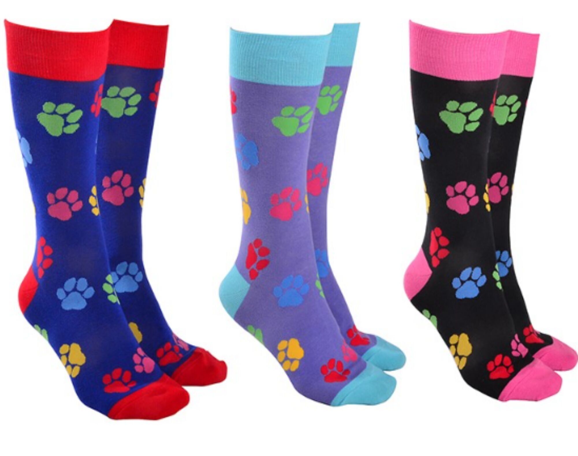 Socken mit Pfotenabdruck, hochwertiger Baumwollmix, Einheitsgröße für Damen oder Herren, originelles Geschenk für Hunde- und Katzenliebhaber