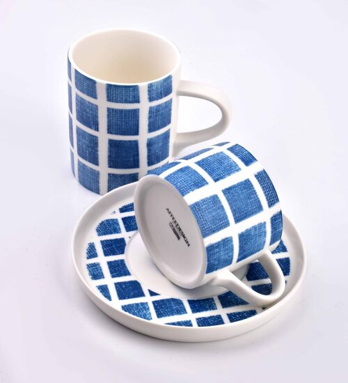 NAVY Cup 225ml with saucer 16cm-HTD6276 12