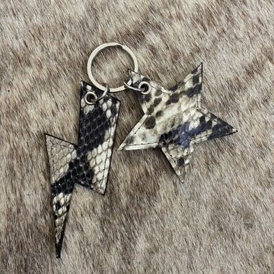 Llavero estrella beige