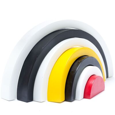 Fair Trade Wooden Rainbow toy in Black, White and Red