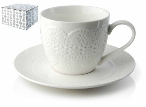 LACE Cup and saucer 250ml-HTD6828 12
