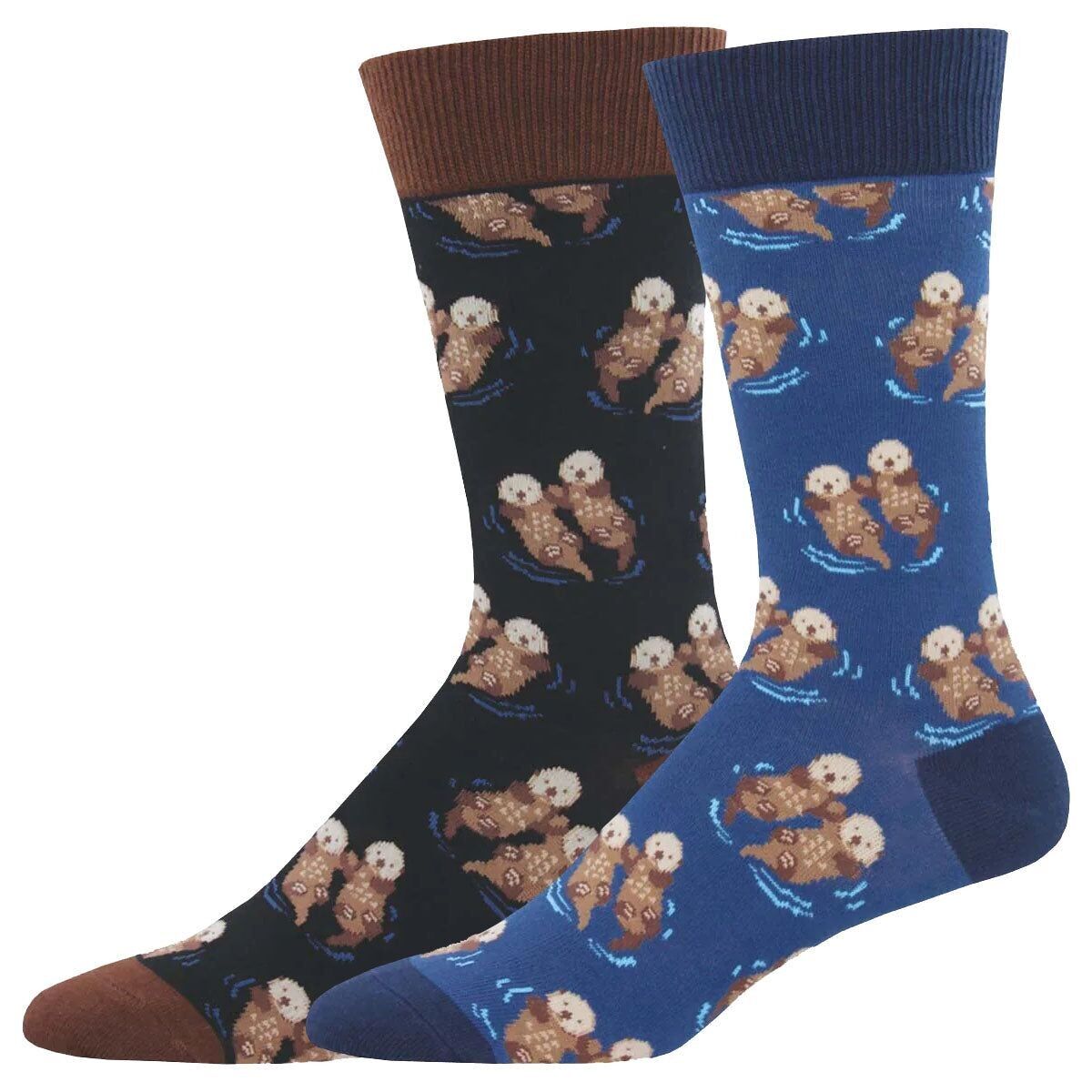 Calzini da uomo in misto cotone di qualità con motivo a lontra, modello "SIGNIFICANT OTTER" di Socksmith