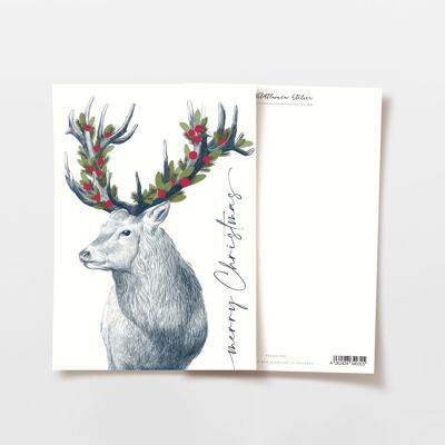 Postal Feliz Navidad ciervo, certificado FSC