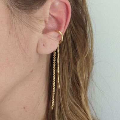 Earcuff placcato oro, earcuff Onda