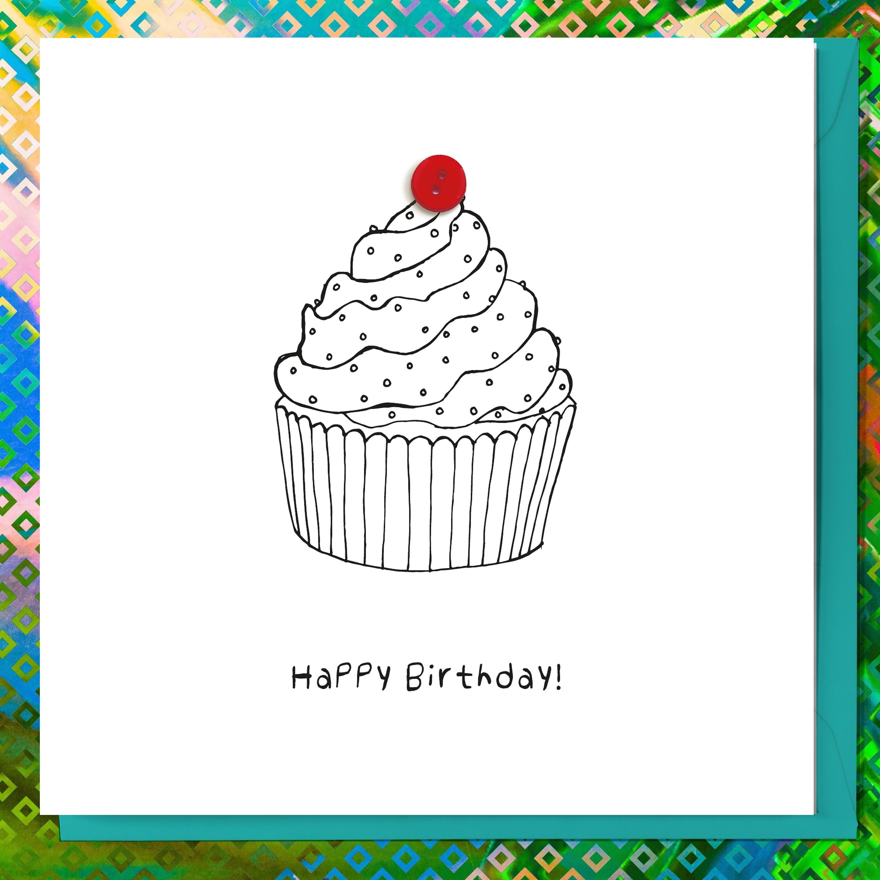 GLÜCKWUNSCH!FEIER BACKEN CUPCAKE NEUHEIT BUTTON KARTE