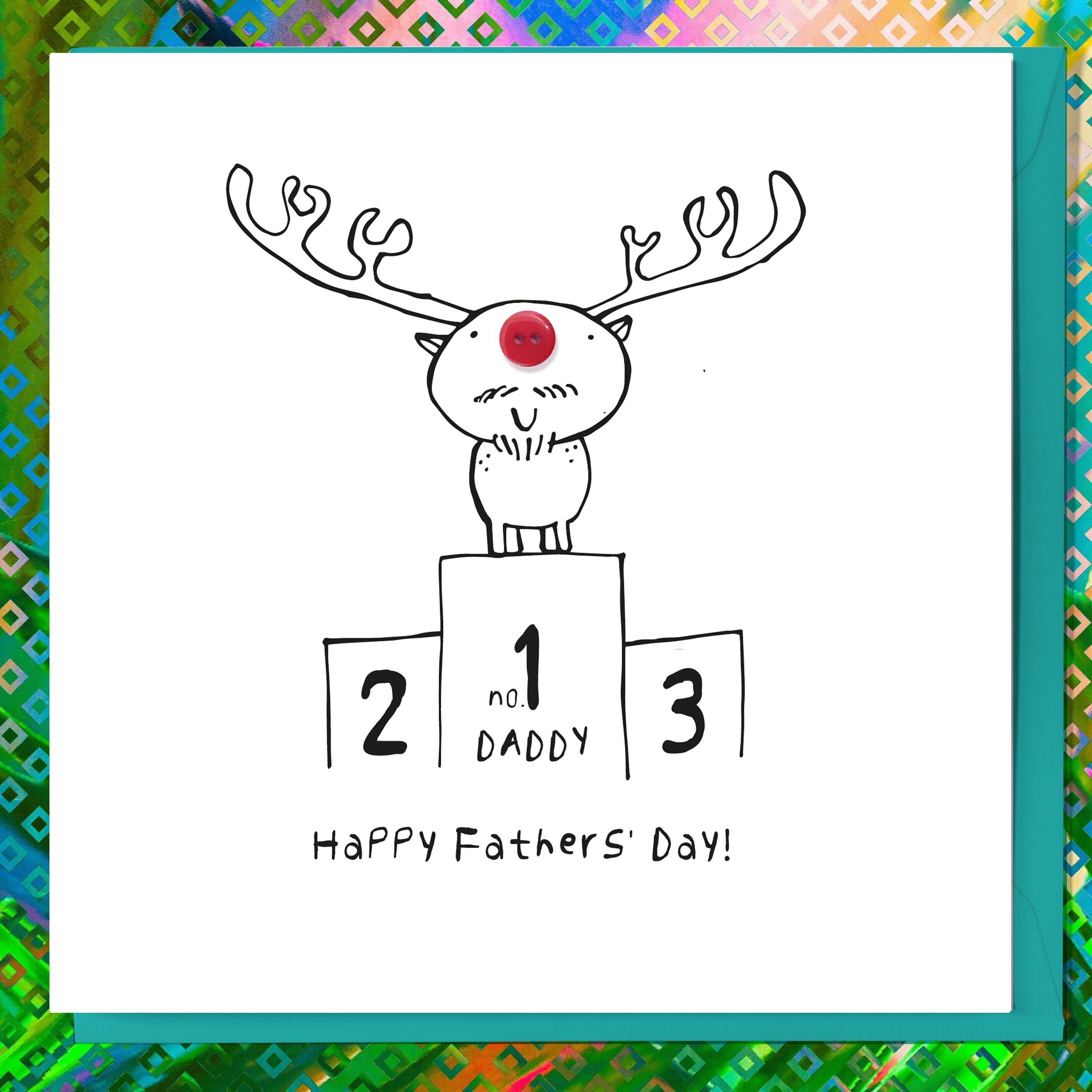 FATHERS DAY CUTE ANIMAL FUNNY BEST DAD NOVELTY CARD