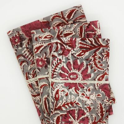 Carnet de notes bordeaux block print