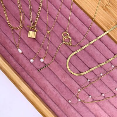 Set de 6 collares de acero inoxidable sin expositor SET69