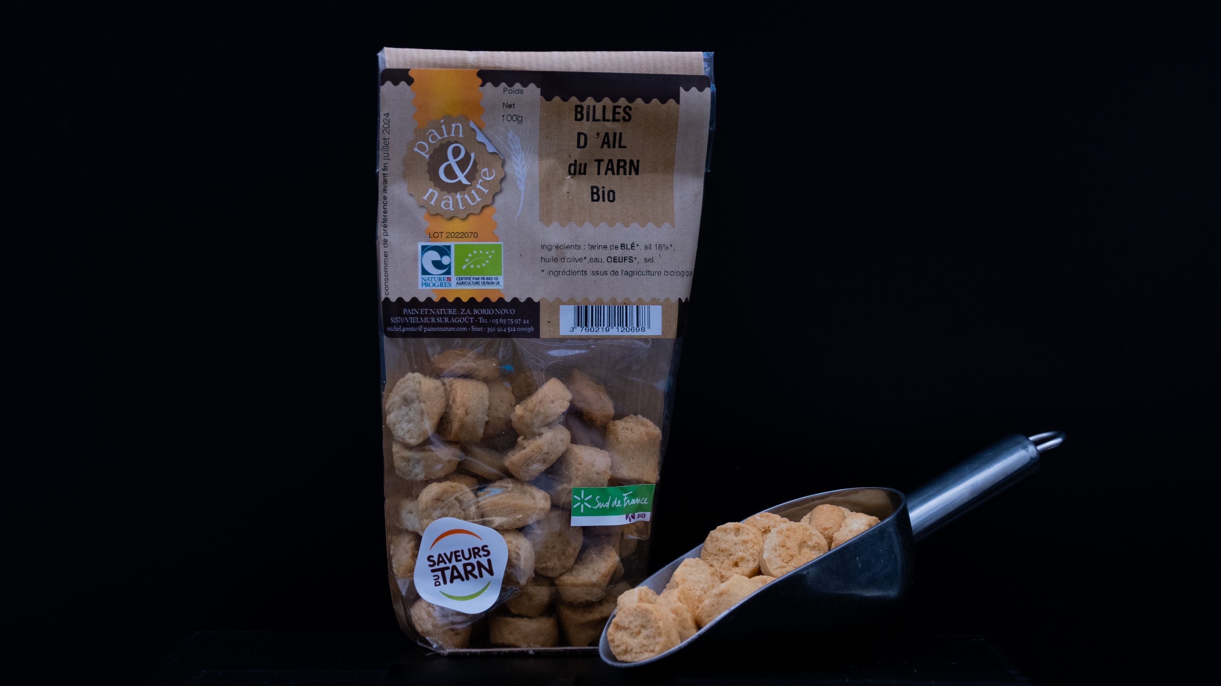 Galletas Saladas Ecológicas - Bolas De Ajo Tarn - 100G