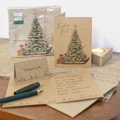 Tovaglioli albero di Natale con slitta