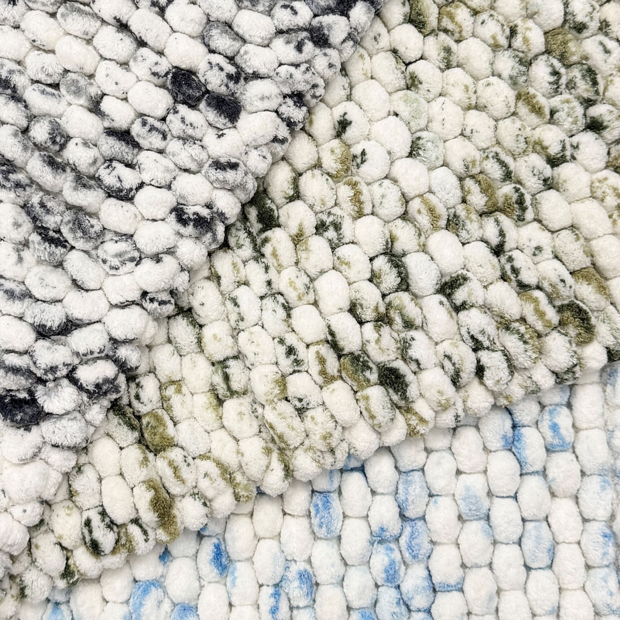 Marl Chunky Bobble Bath Mat Non Slip Soft Marble Effect Rug 50 x 80cm