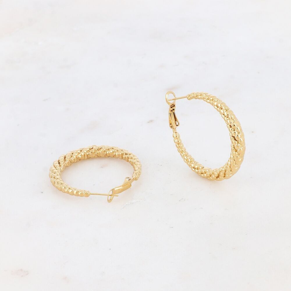 Orecchini a cerchio Sleeper - anello effetto tartaruga - 2 misure