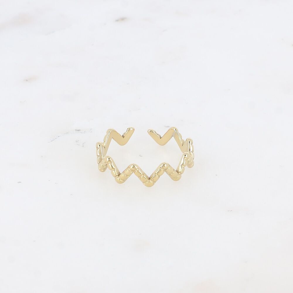 Dünner Ring - gestreifter Zickzack