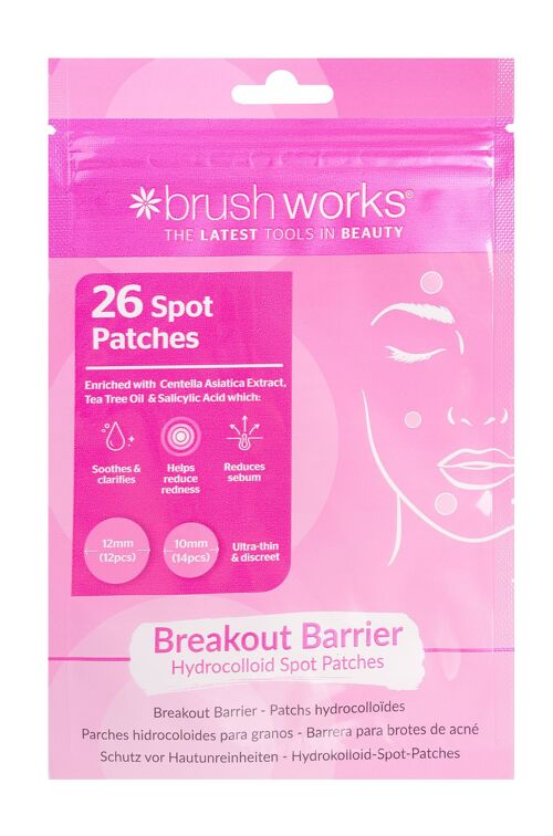 Brushworks Breakout Barrier Hydrocolloid Spot Patches - 26pcs