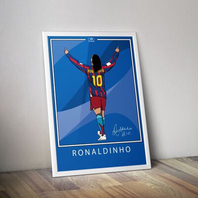 Poster Ronaldinho célèbre un but I Affiche foot