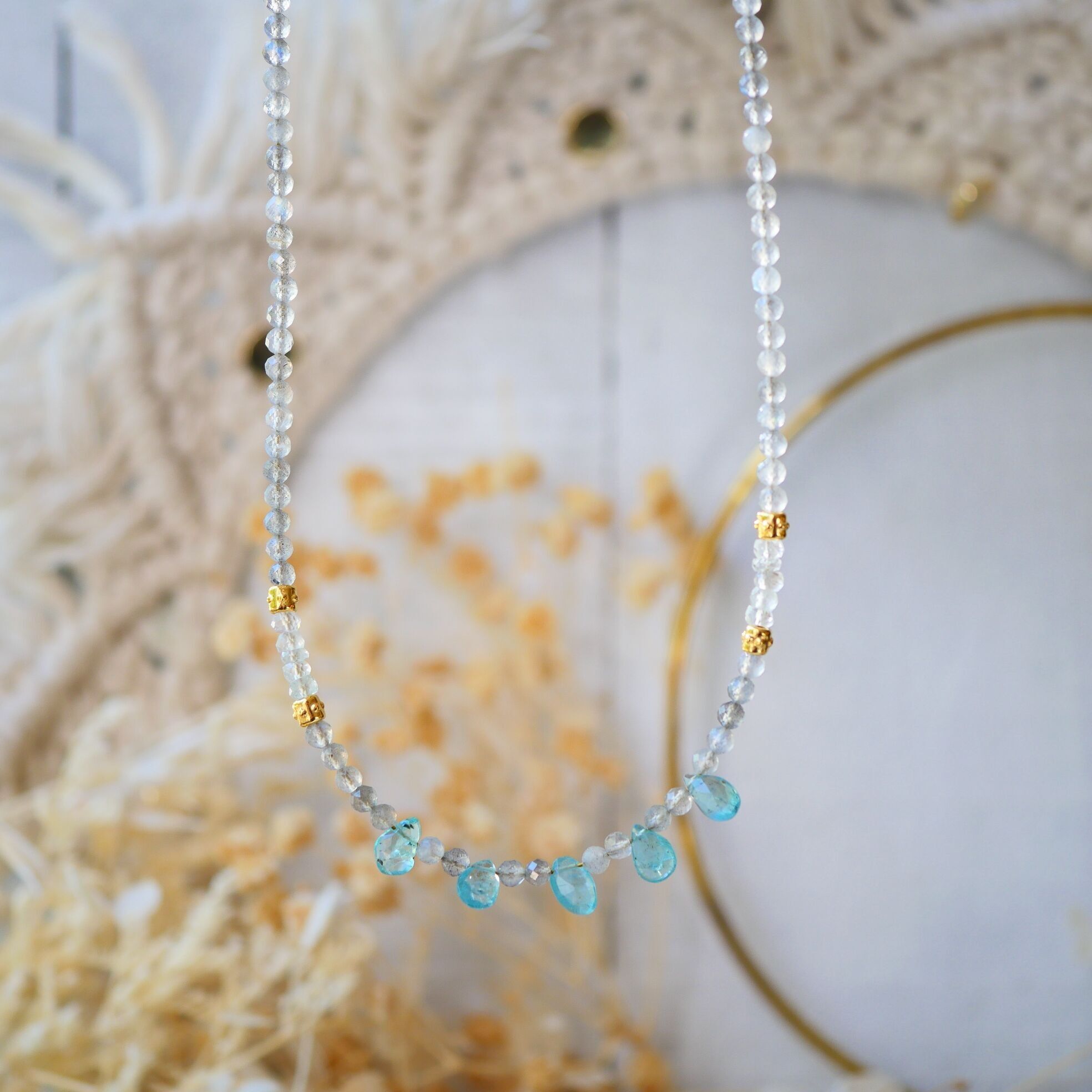 Collana Kalimata Labradorite Acquamarina