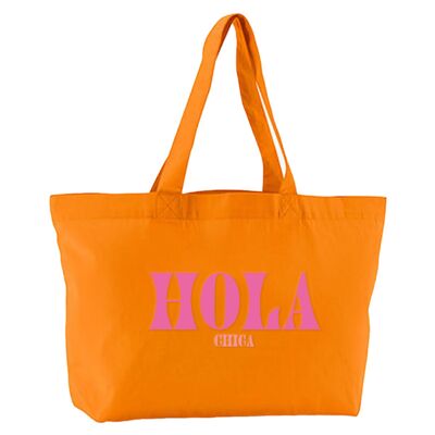 Sac Shopping en Toile Hola Chica Rose