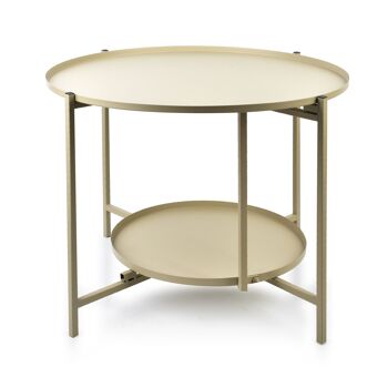 LUCAS BEIGE Table basse à deux niveaux 60,5cmxh45cm-HTOP7297 21