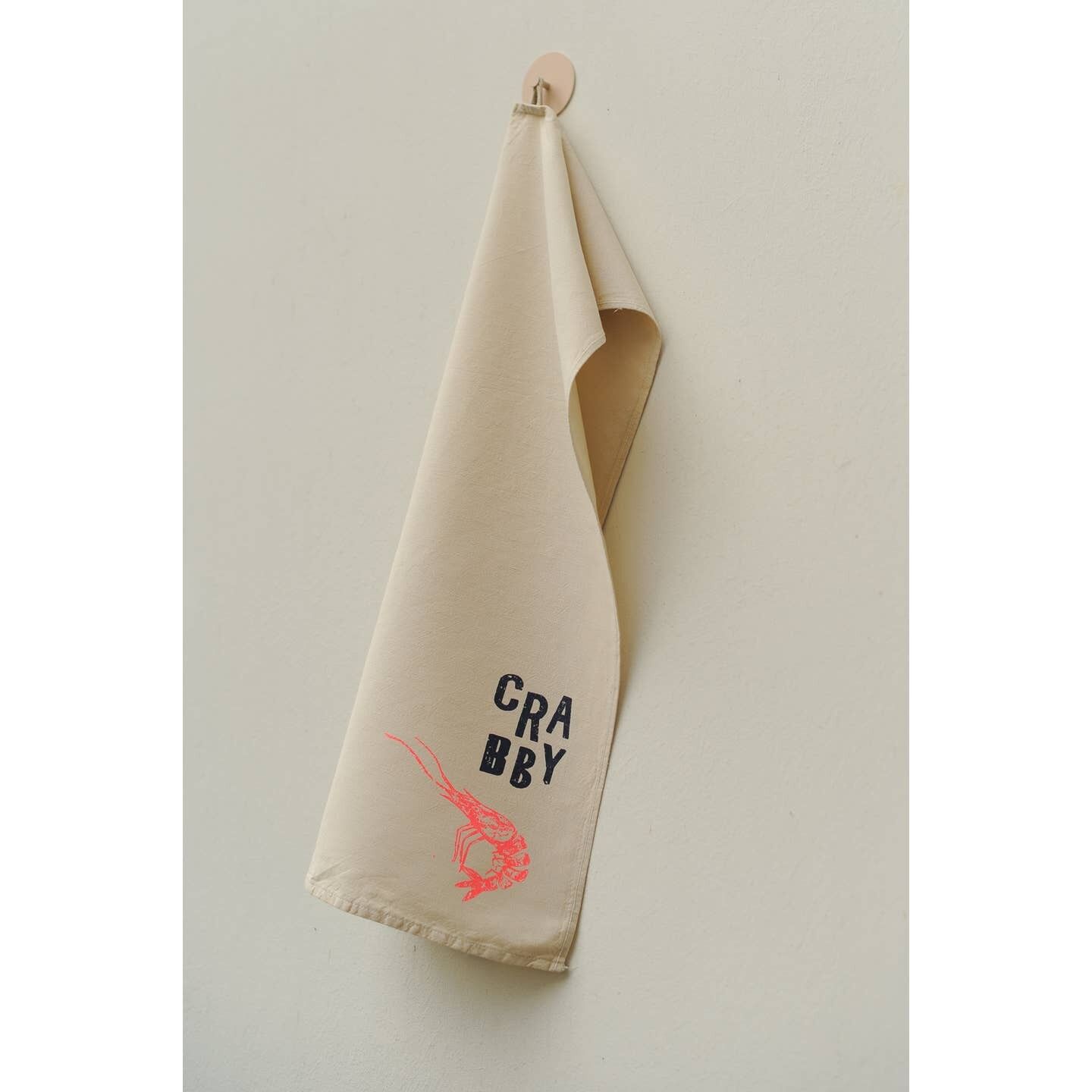 Asciugapiatti CRABBY mezza biancheria, ca. 47 x 70 cm, serigrafato a mano