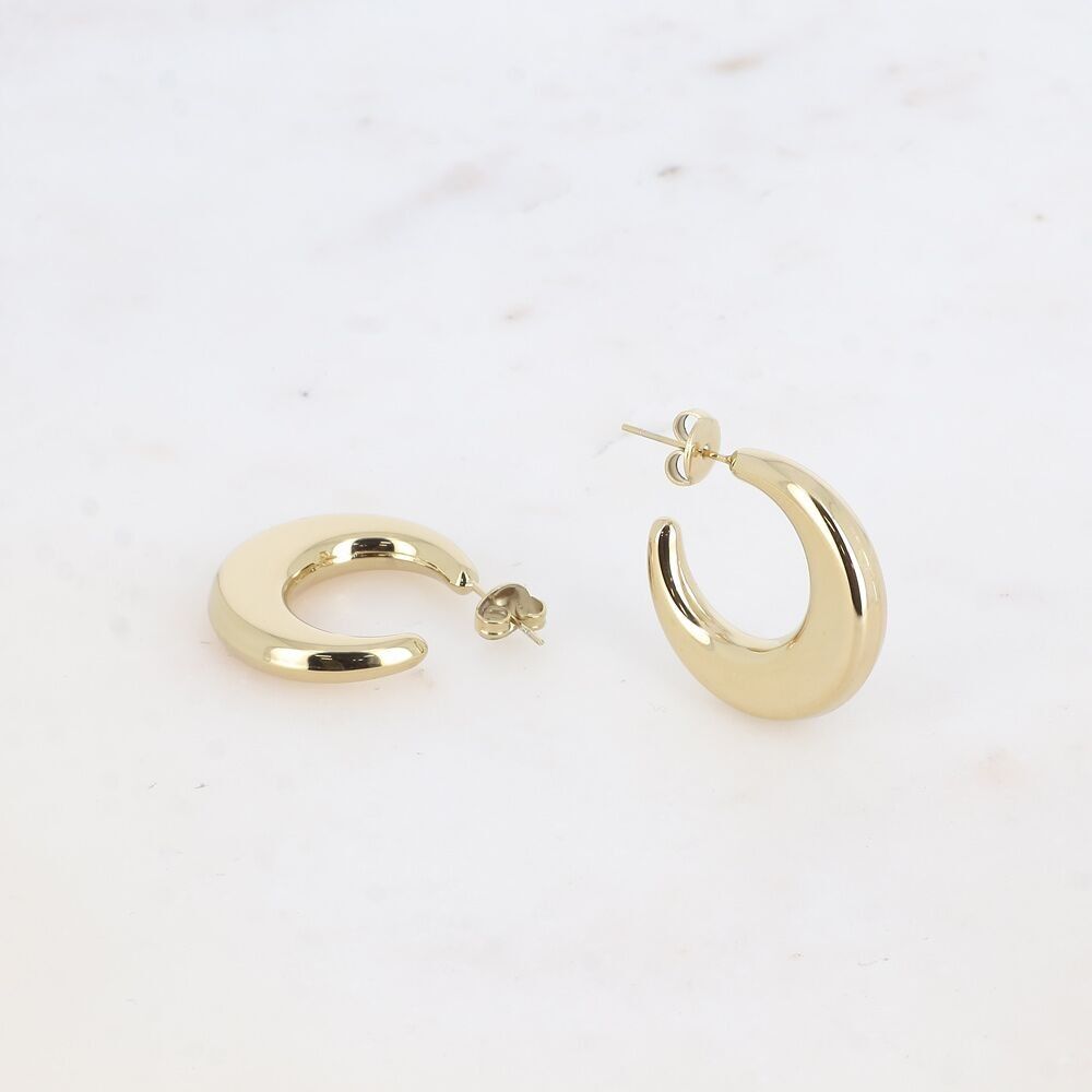Creoles - small flat crescent moon ring - 2 sizes