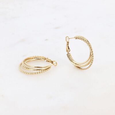 Pendientes de aro - 4 aros, efecto burbuja y liso