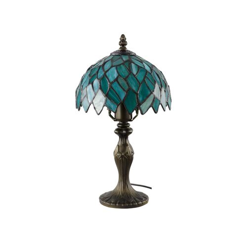 Lampe à poser en verre mosaïque et pied en alliage de zinc Tiffany Camille PM