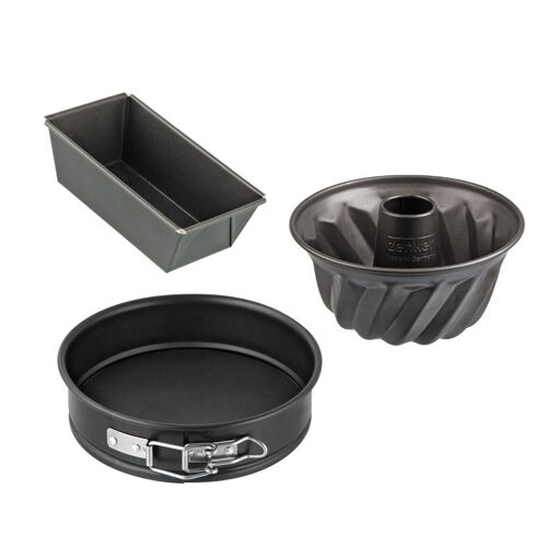 Set de 3 mini moules à cake 15 cm, charnière 16 cm et kouglof 18 cm Zenker Spécial Mini