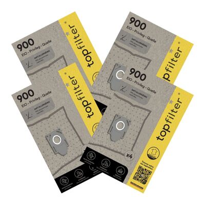 Set di 4 confezioni da 4 sacchetti per aspirapolvere per 64900 EIO e Chromex TopFilter Premium
