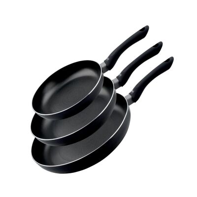 Set of 3 frying pans 20 cm 24 cm and 28 cm honeycomb base and oil dispenser Elo Smart Life