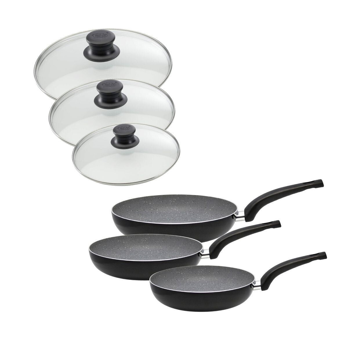 Set di 3 pentole da cucina e 3 coperchi 24 cm, 28 cm e 32 cm Elo Dolomit