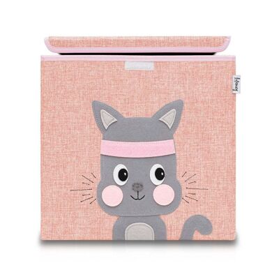 Boîte de rangement en tissu pour enfant "chat" avec couvercle, compatible Ikea Kallax Lifeney