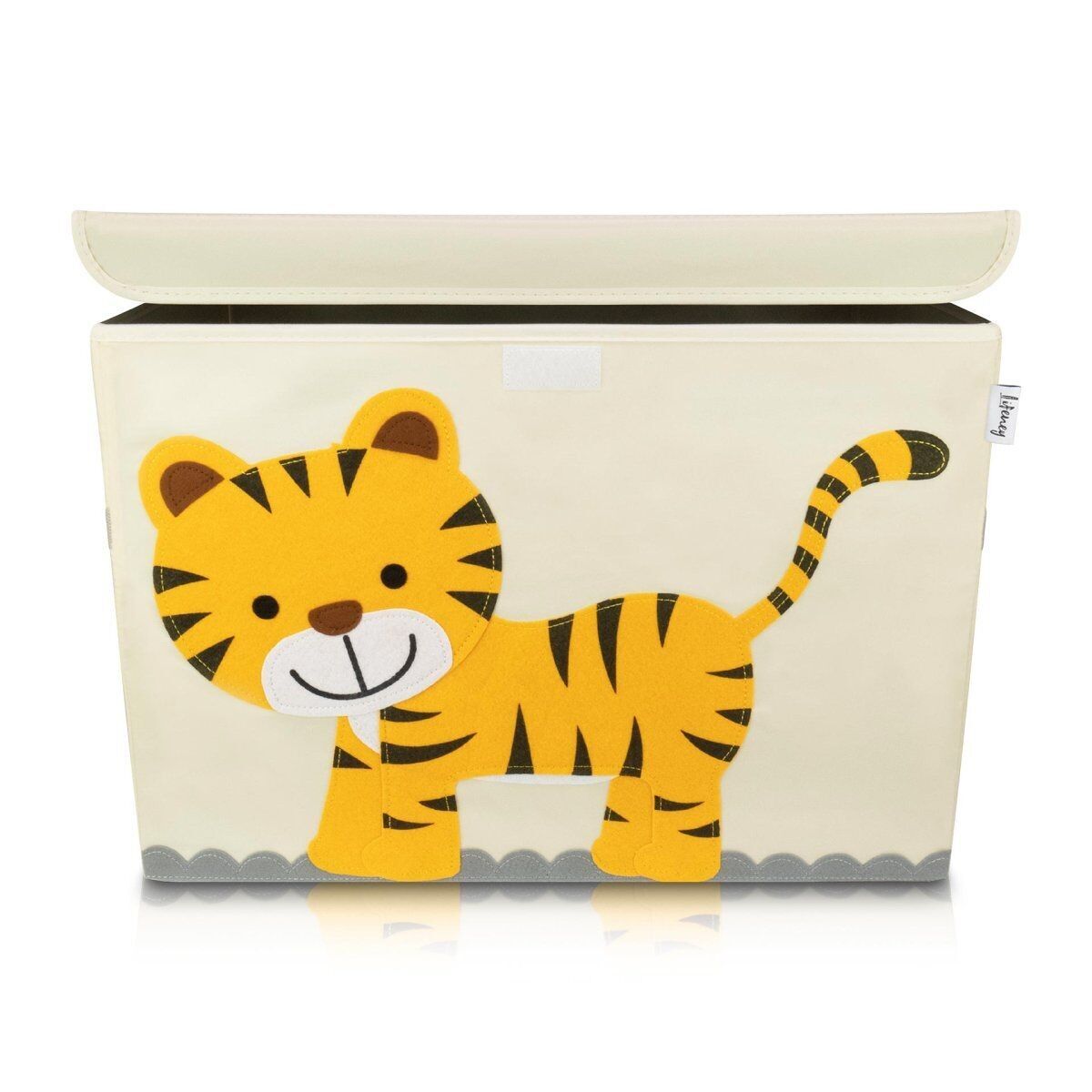 Grande contenitore in tessuto per bambini "Tiger" con coperchio Lifeney
