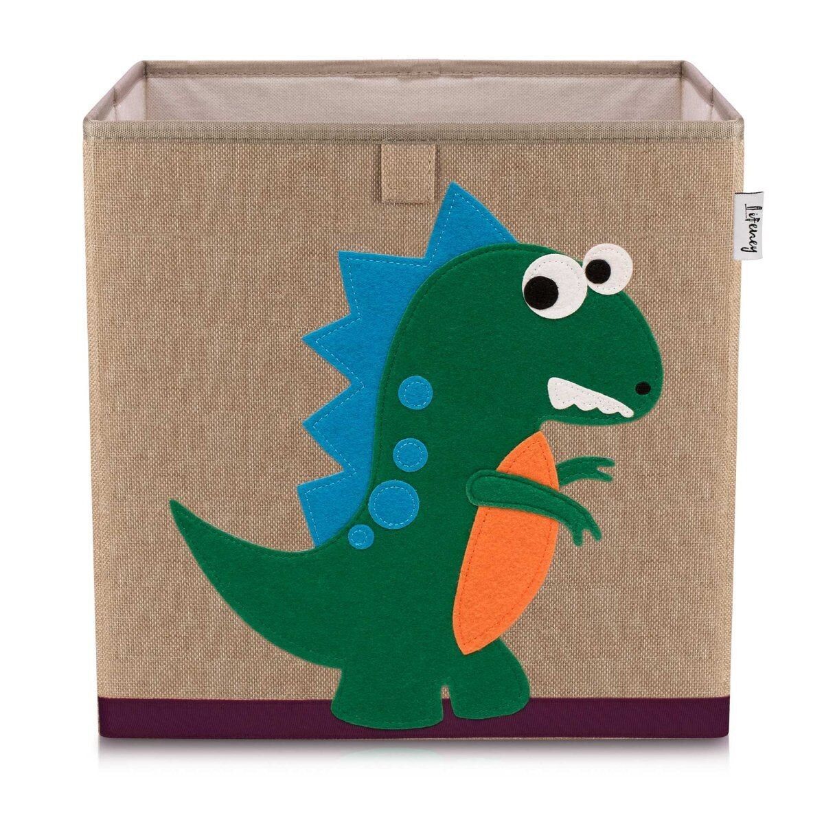 Caja de almacenamiento de tela para niños "dinosaurio verde oscuro", compatible con Ikea Kallax Lifeney