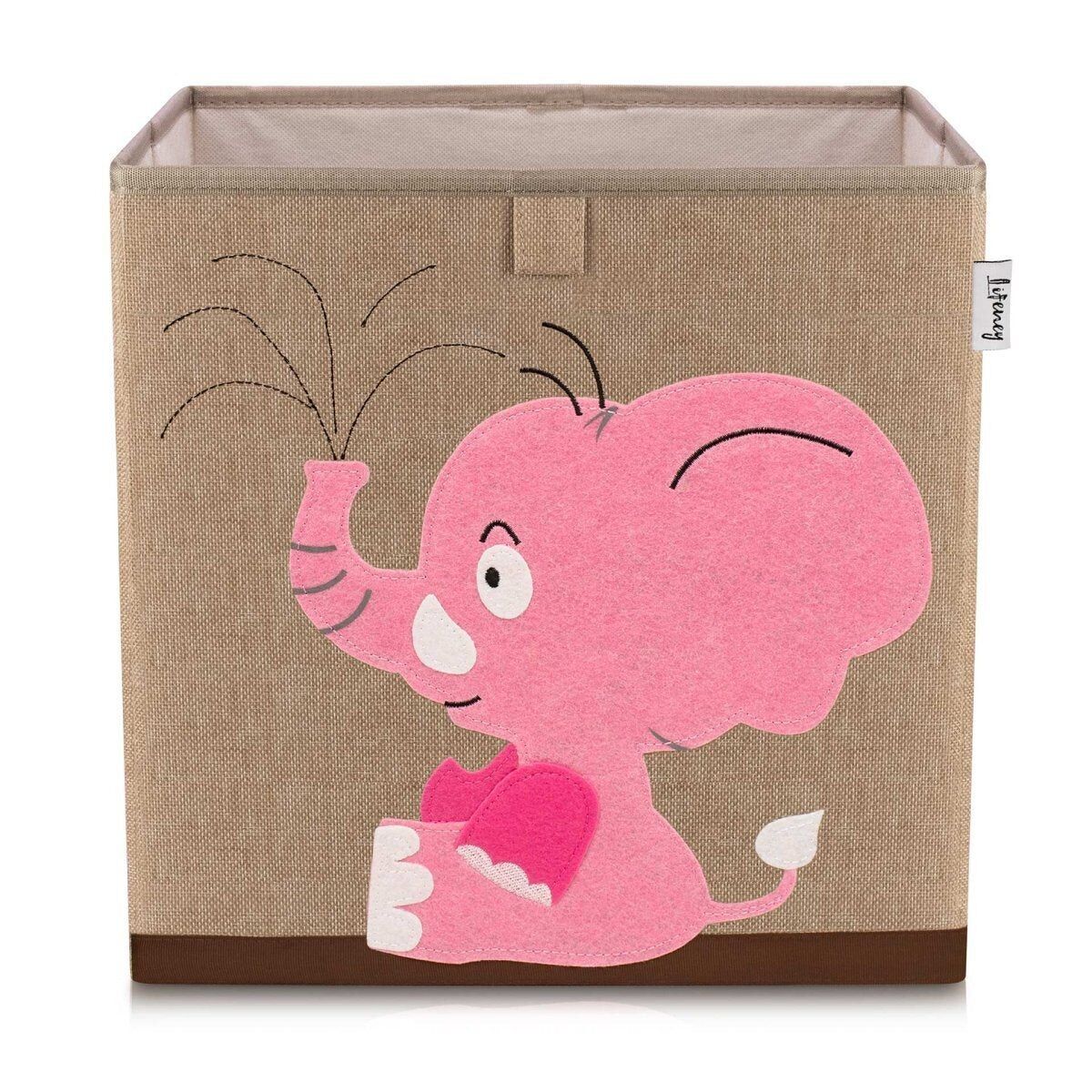 Stoff-Aufbewahrungsbox für Kinder „Rosa Elefant“, kompatibel mit Ikea Kallax Lifeney