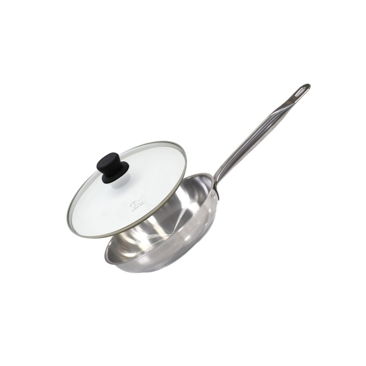 Padella Elo Profi Therm in acciaio inox da 24 cm e coperchio in vetro