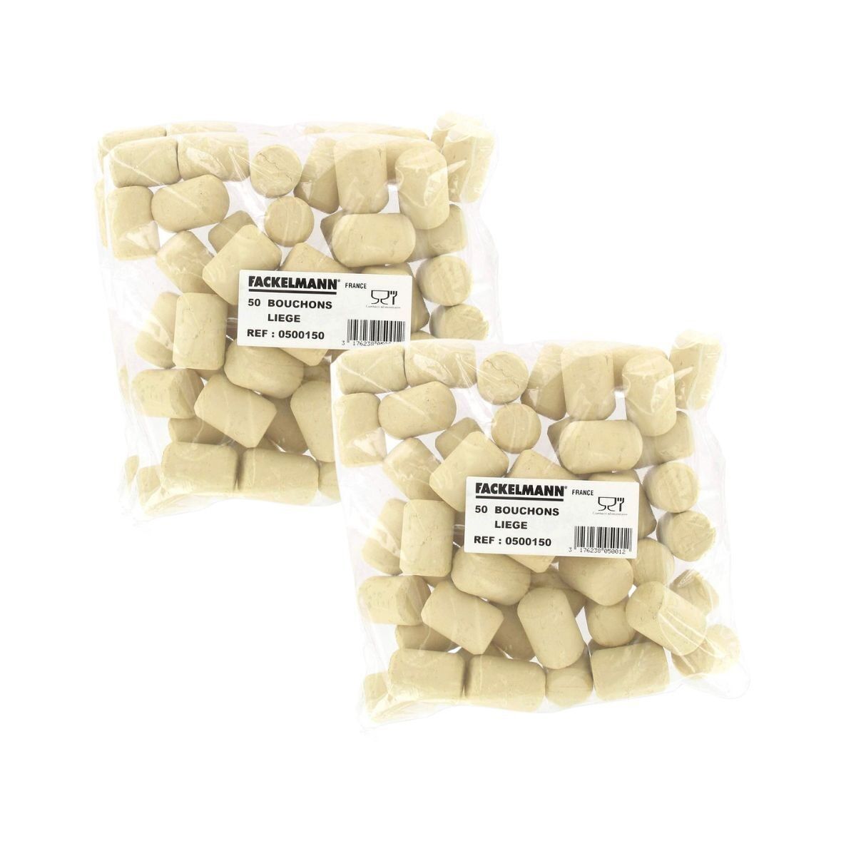 Pack of 100 Fackelmann Bar Concept straight cork stoppers