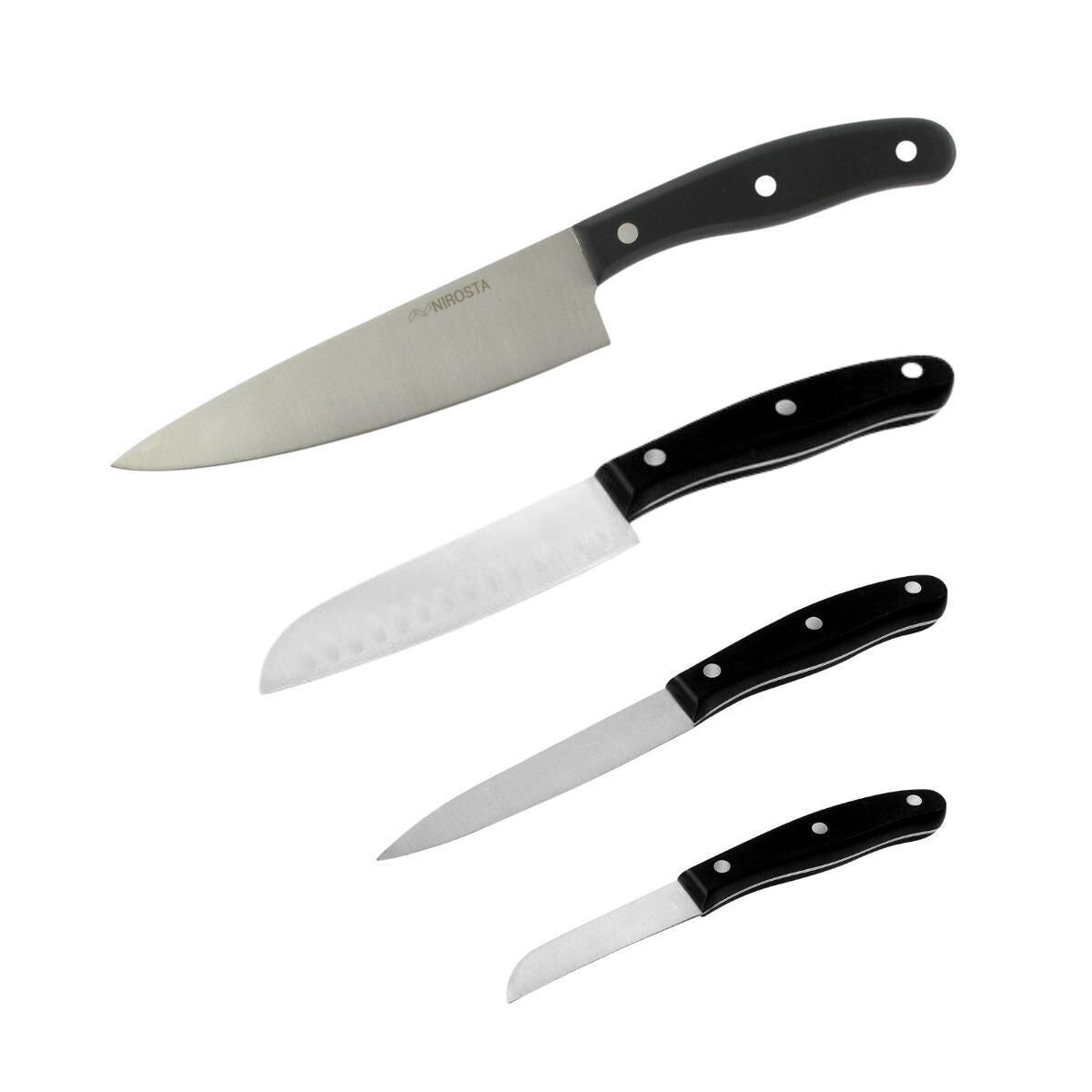 Set di 4 coltelli da cucina Nirosta Fit da 20, 22, 26 e 31 cm