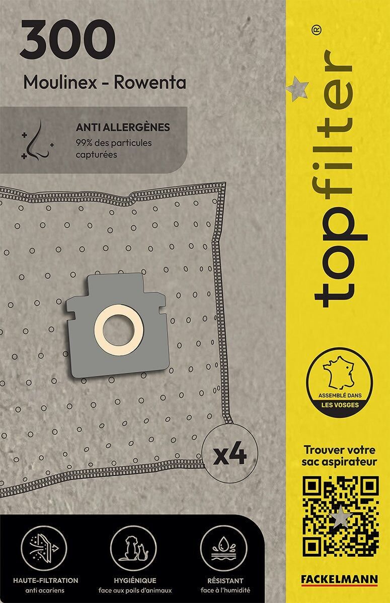 Set di 4 sacchetti per aspirapolvere Hoover TopFilter Premium