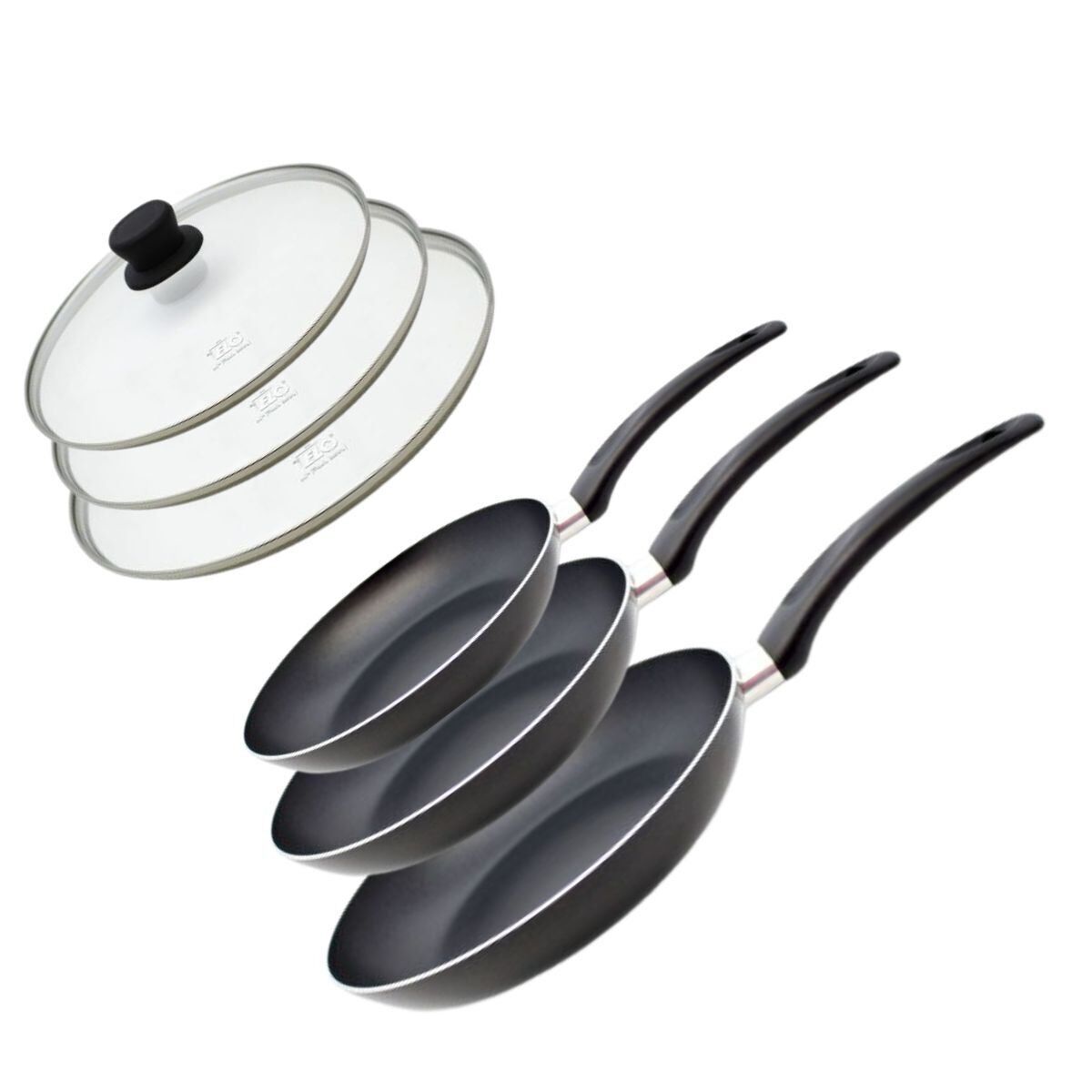 Set di 3 pentole con rivestimento e coperchio 24, 28 e 32 cm Elo