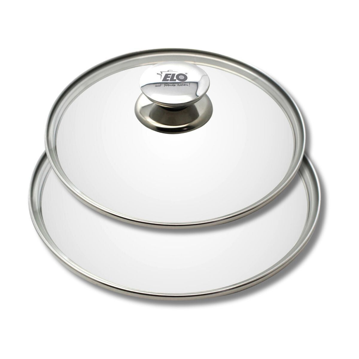Dos tapas de cocción con mango de acero inoxidable de 24 cm y 28 cm Elo Galant
