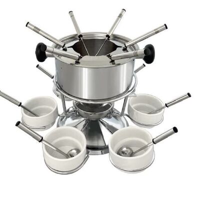 Set fonduta bordeaux per 6 persone, diametro 17 cm Rotel Swiss Tradition