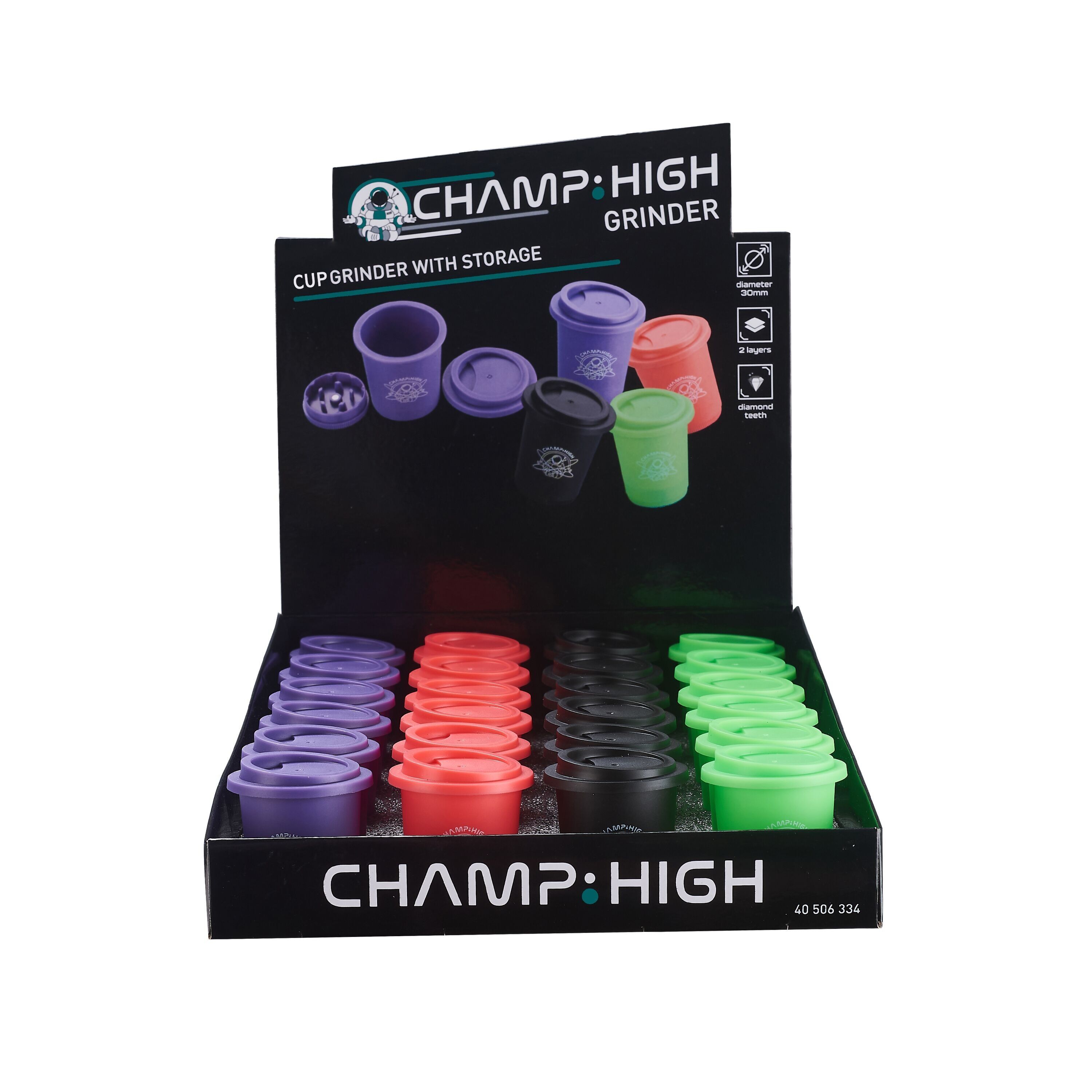 Espositore 24 macinini per spezie - 30 mm - Pattumiera